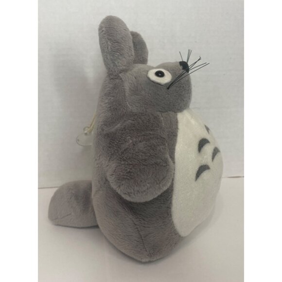 Totoro Plush Toy With Rice Bag Window Cling Gray & White 7-Inch - Picture 5 of 6